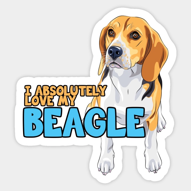 I Absolutely Love My Beagle Dog! Sticker by rs-designs